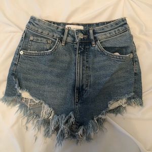 ZARA JEAN HIGH WAISTED SHORTS